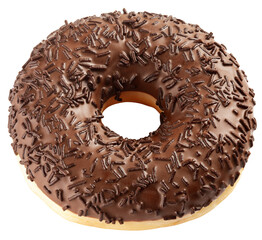 chocolate Donut isolated on white background, full depth of field