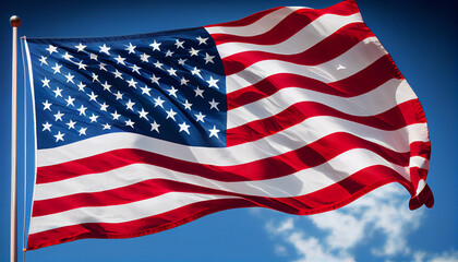 Obraz premium american flag waving in the wind