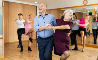 hobby of these elderly people is to dance the Latin incendiary dance - jive