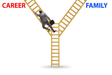 Business people in work home balance concept