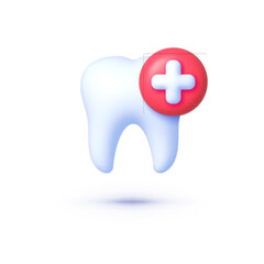 3d tooth cross icon for medical design. Medicine, healthcare concept. Vector illustration design