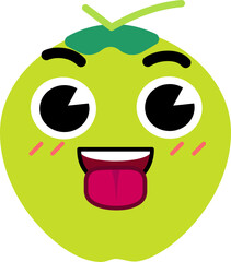 Coconut Face Tongue Out Open Eye