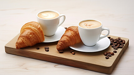 coffee and croissant. Generative Ai. 
