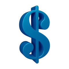 3D blue dollar symbol or icon design