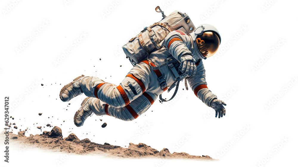 Wall mural astronaut outer space. generative ai.