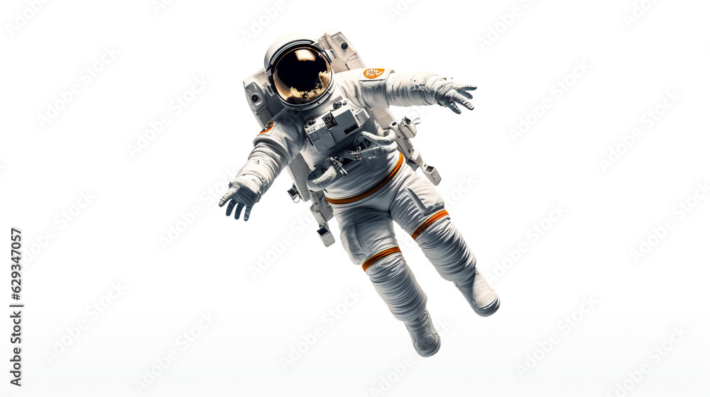 Wall mural astronaut in spacesuit on white background. generative ai.