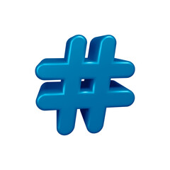 3D blue hashtag symbol or icon design