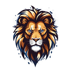 Obraz premium Lion face watercolor colorful vector illustration, Digital hand drawn Artistic, abstract lion portrait artwork for clothing design
