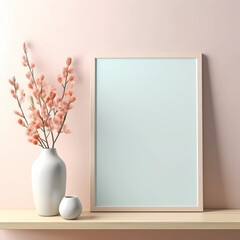 pastel background for product presentation, vase, mockup, natural, minimalistic