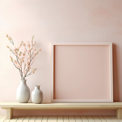 pastel background for product presentation, vase, mockup, natural, minimalistic