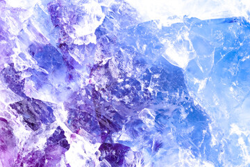 fluorite macro detail texture background. close-up raw unpolished blue semi-precious gemstone.