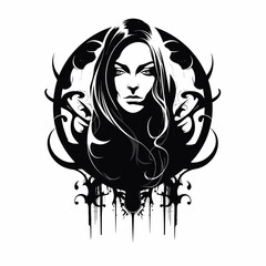 vector gothic lady tattoo beauty girl woman logo best tor your design t-shirt © Ilona