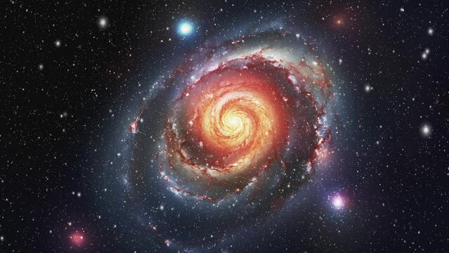 Flight to the center of a bright spiral galaxy.