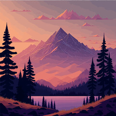 Drawing the country with extra trees and flowers in a wonderful way