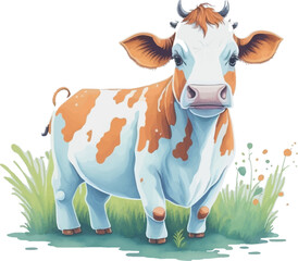 Cows red and white patchwork coat breed group cattle