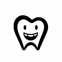 Tooth-shaped smileys express love and positive emotions logo best tor your design t-shirt
