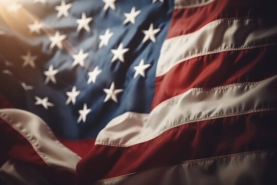 American flag with vintage look, Independence day or veterans day concept.