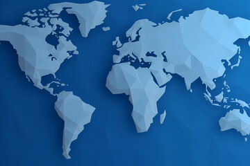 Fototapeta na wymiar World map simple continent outline Generative AI
