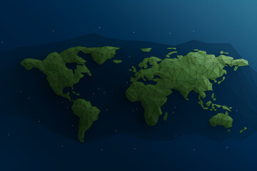 Fototapeta na wymiar World map simple continent outline Generative AI