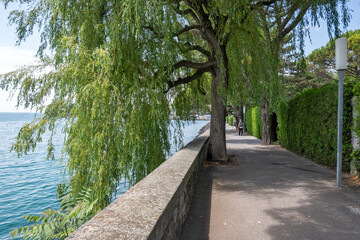 Embankment of town of Montreux, Switzerland