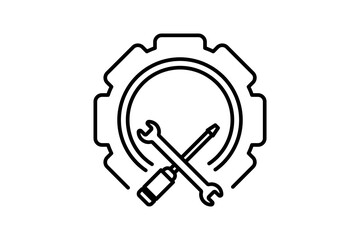 tools icon. Icon related to setup and action. line icon style. Simple vector design editable