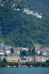 Embankment of town of Montreux, Switzerland