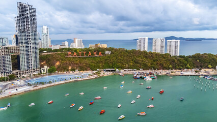 Fototapeta na wymiar Aerial view of Pattaya , Thailand