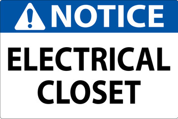 Fototapeta premium Notice Sign, Electrical Closet Sign