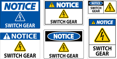 Notice Sign, Switch Gear Sign