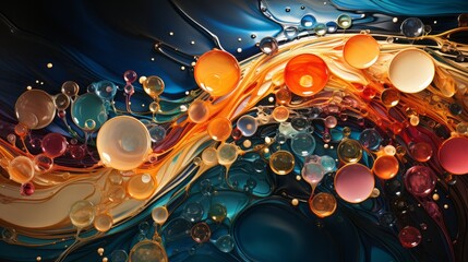 An abst5ract background of underwater bubbles and flowing colors. Generative AI. 