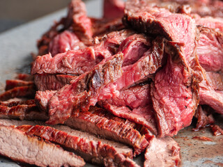 Tender and Succulent Steak Sliced into Bite-Sized Pieces