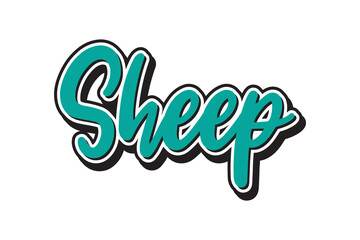 Sheep. Sheep writing text effect. for print design, clothing, banners, etc