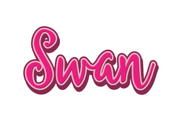 Swan. goose text effect. for print design, clothing, banners, etc