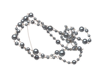 Pearl bead style necklet fly in air. Deep sea pearl bead necklace as gemstone for fashion ornament...