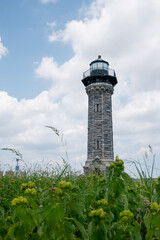 Blackwell Island Lighthouse, now known as Roosevelt Island Lighthouse in Lighthouse Park on Roosevelt Island in New York.