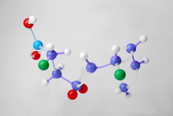 Structure of molecule on white background. Chemical model