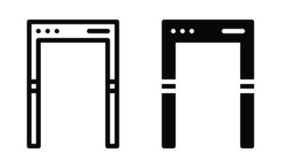 Metal detector icon with outline and glyph style.