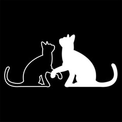 black and white cat silhouette