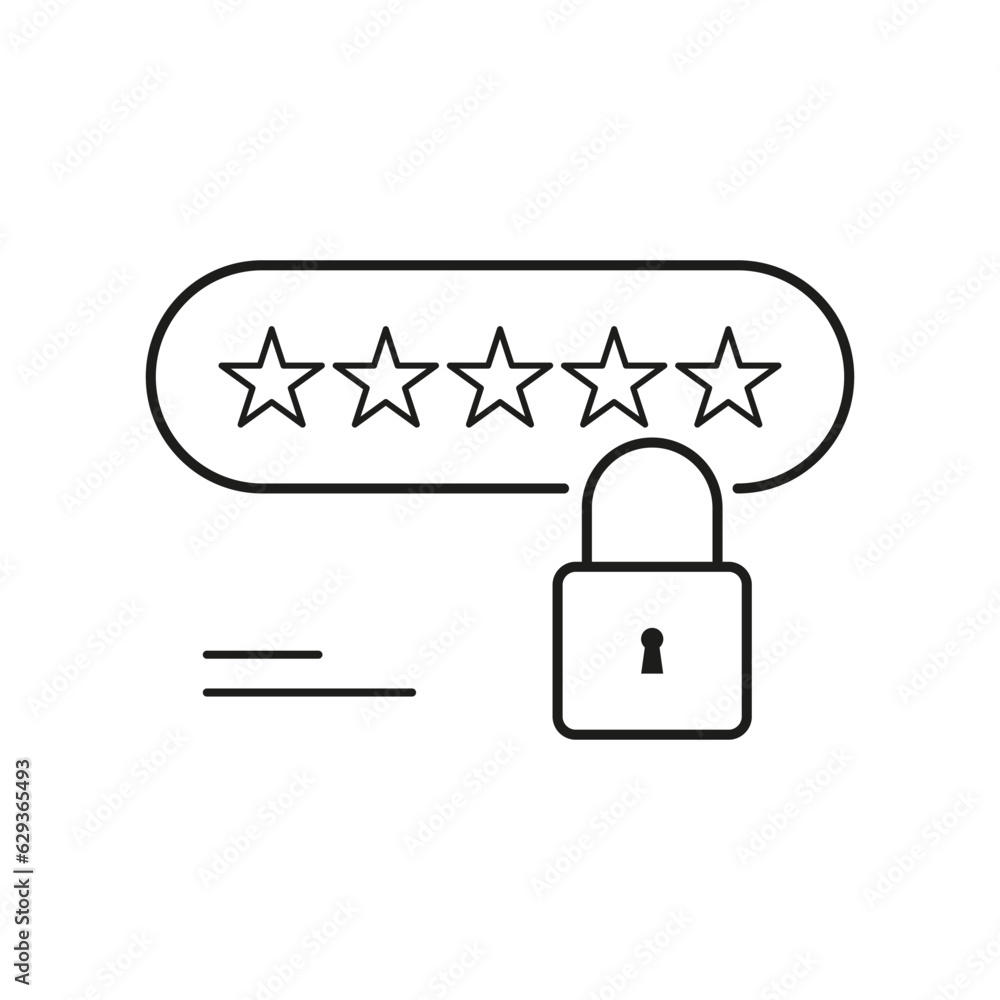 Poster password line icon. password scale with asterisks. eps 10.