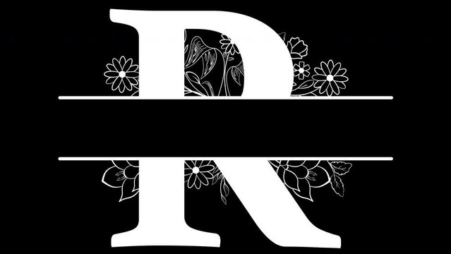 R Letter, monogram, with ALPHA Channel (Transparent Background) In 4K Resolution