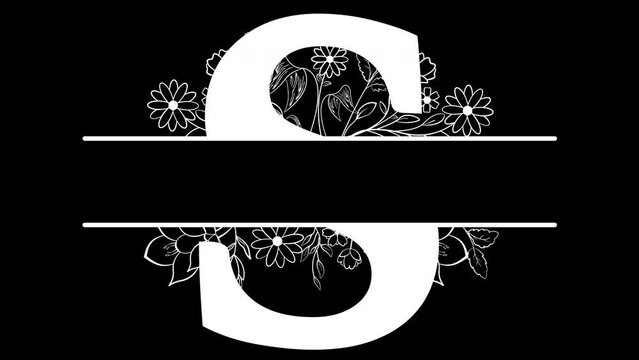 S Letter, monogram, with ALPHA Channel (Transparent Background) In 4K Resolution