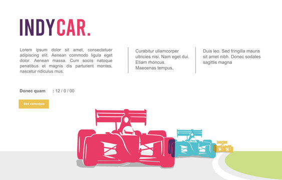 Colorful vector editable Indycar racing for any graphic background	