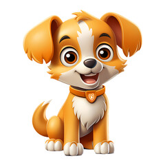 Cute 3d Cartoon Dog Clipart Illustration