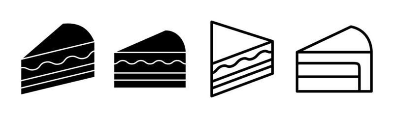 Cake icon set illustration. Cake sign and symbol. Birthday cake icon