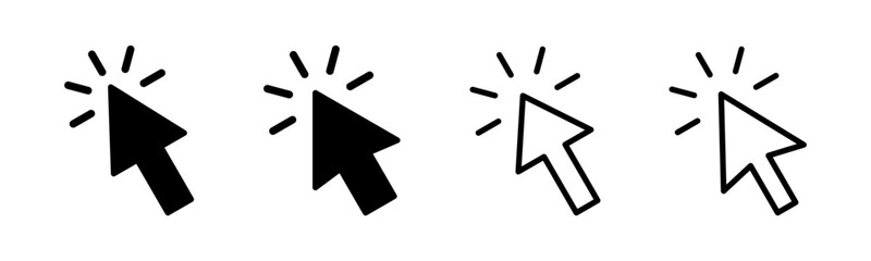 Click icon set illustration. pointer arrow sign and symbol. cursor icon