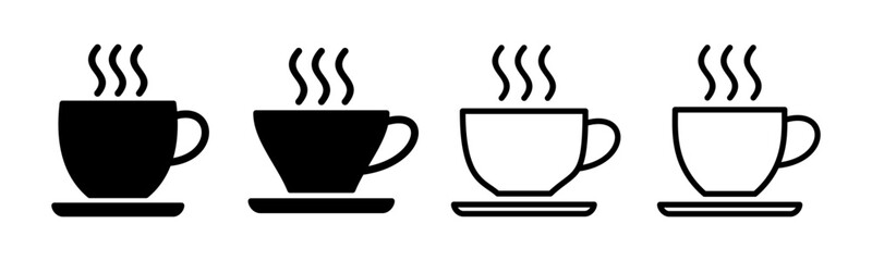 coffee cup icon set illustration. cup a coffee sign and symbol