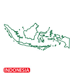 Indonesia Map country icon vector flat style