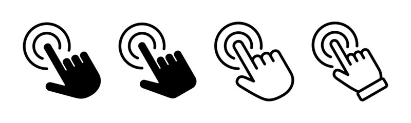 Hand click icon set illustration. pointer sign and symbol. hand cursor icon