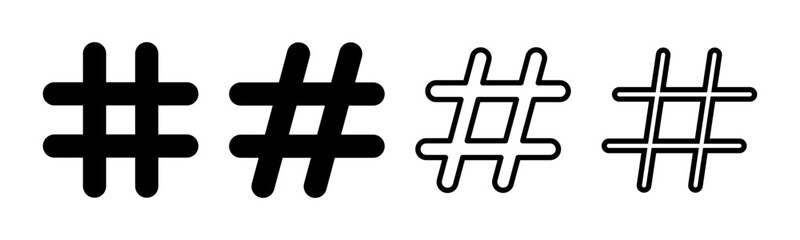 Hashtag icon set illustration. hashtag sign and symbol