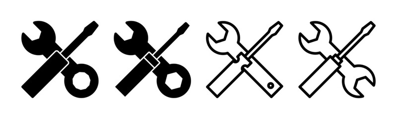 Repair tools icon set illustration. tool sign and symbol. setting icon. Wrench and screwdriver. Service
